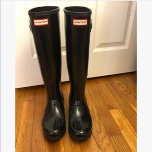 Like New▪️Hunter Boots Original Black Gloss 8/39